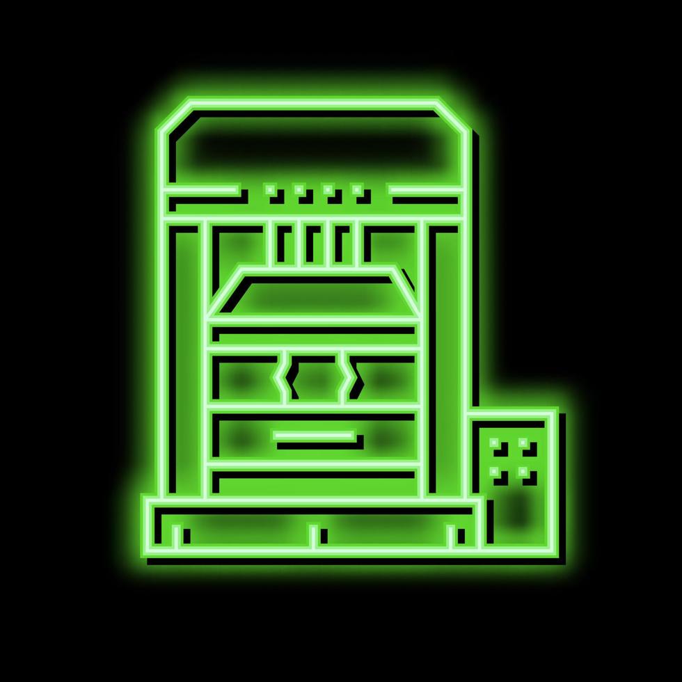 Drücken Sie Ausrüstung Neon- glühen Symbol Illustration vektor