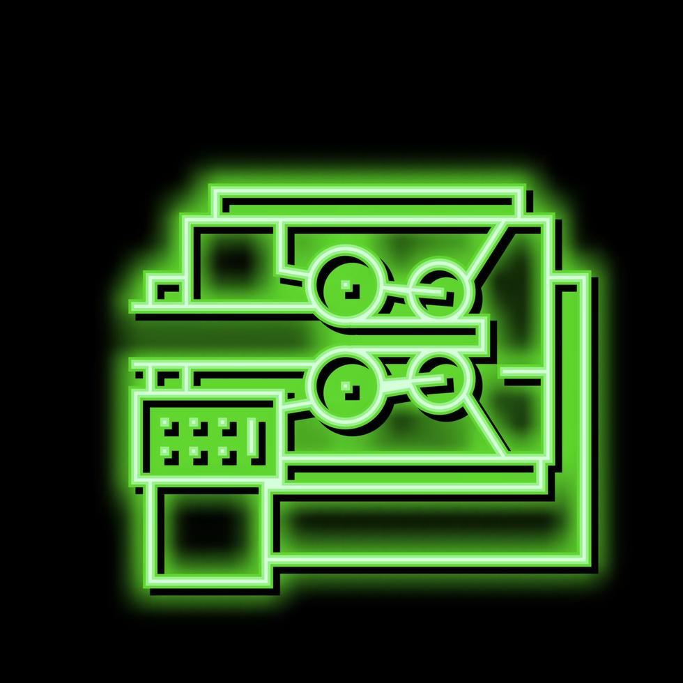 Metall Arbeiten Ausrüstung Neon- glühen Symbol Illustration vektor