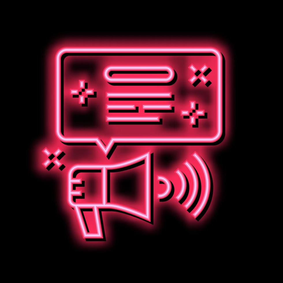 Werbung Nachrichten Neon- glühen Symbol Illustration vektor