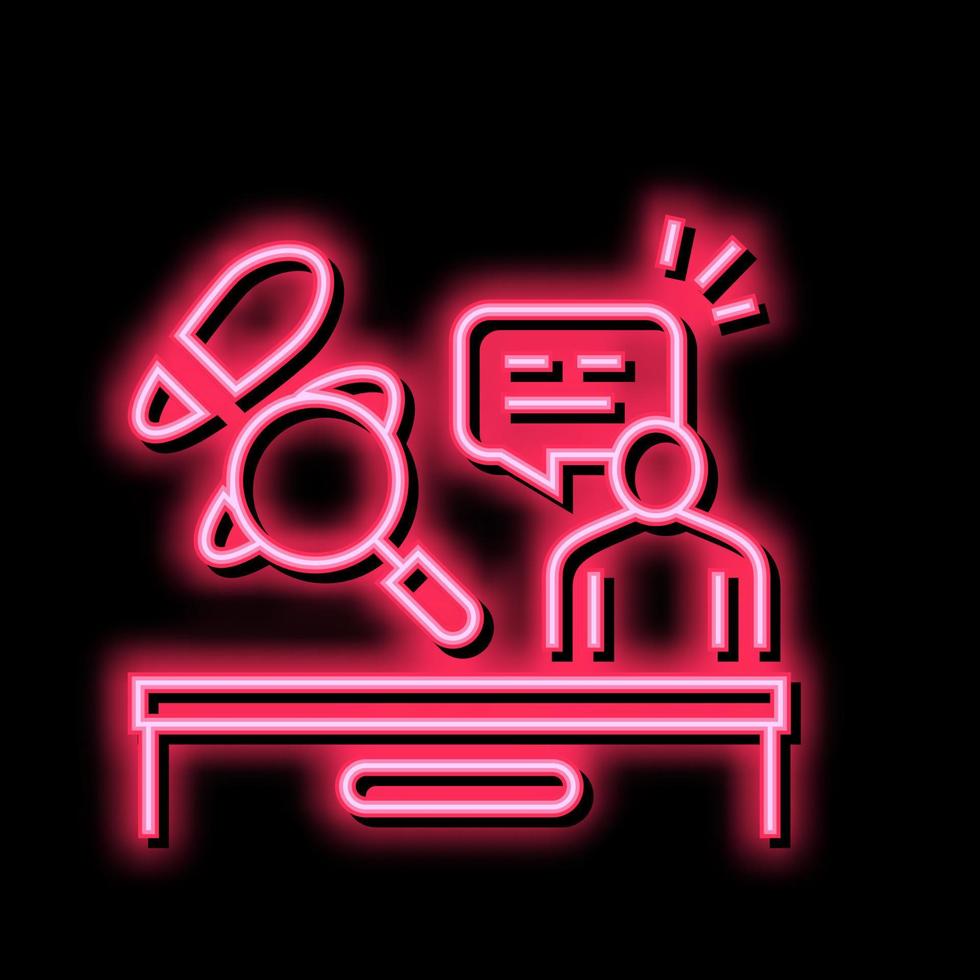 Interview Journalist Neon- glühen Symbol Illustration vektor