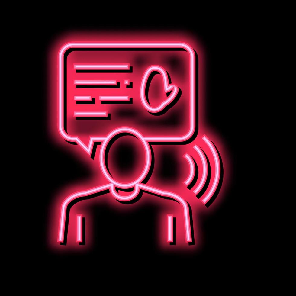 Mensch Gruß Rede Neon- glühen Symbol Illustration vektor