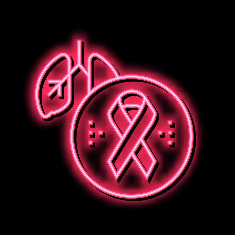 Verschlechterung von Lunge Funktion im hiv infiziert Patienten Neon- glühen Symbol Illustration vektor