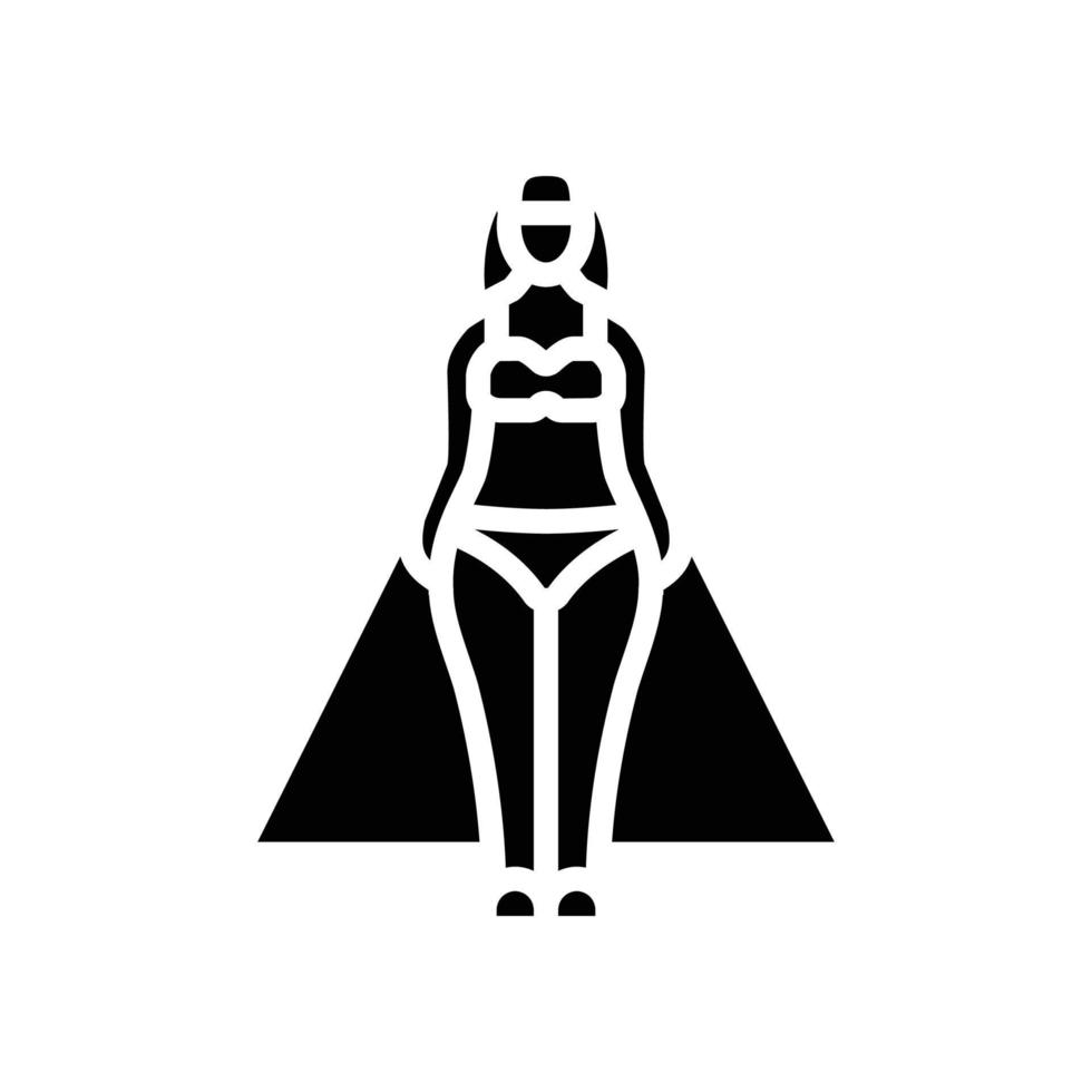 päron kvinna kropp typ glyf ikon vektor illustration