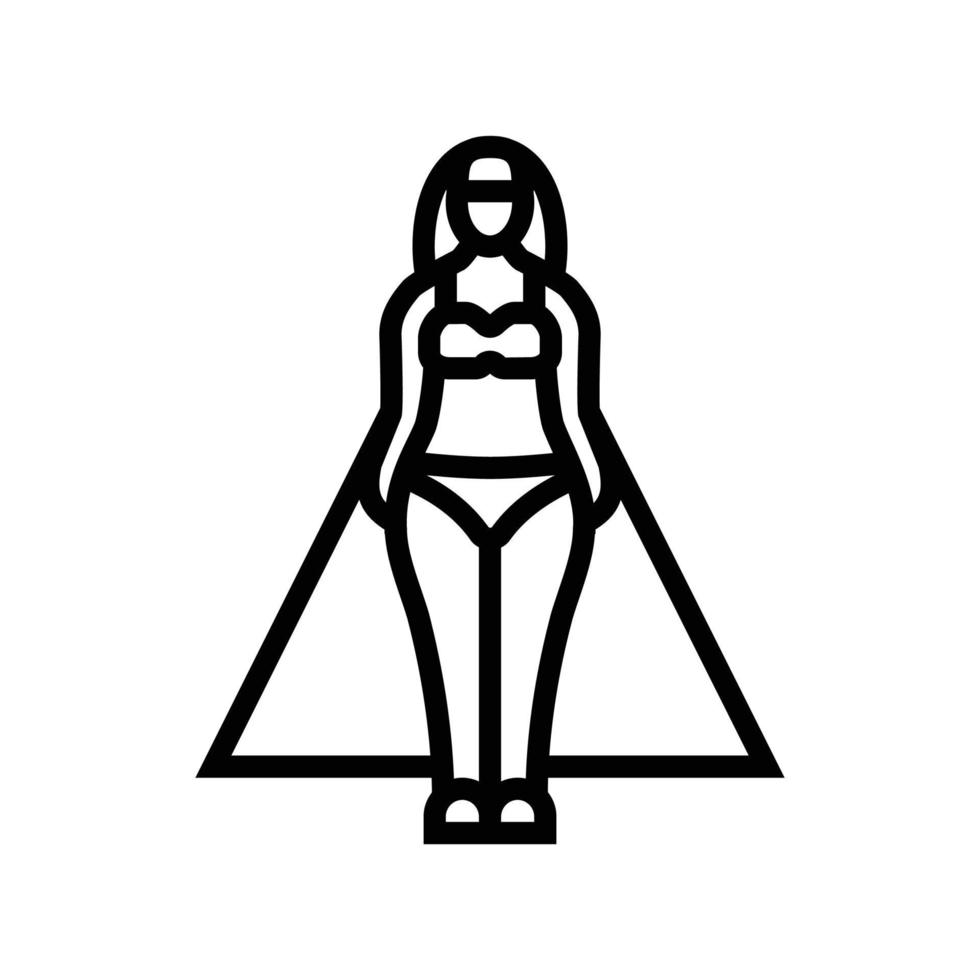 päron kvinna kropp typ linje ikon vektor illustration