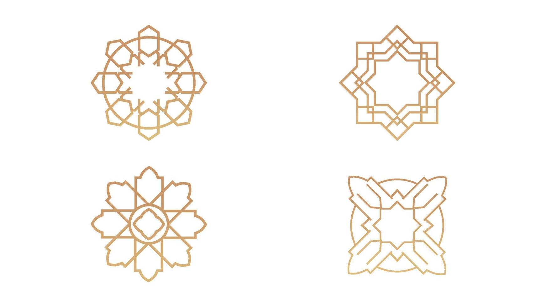fyra islamic former ornament isolerat på vit bakgrund. vektor