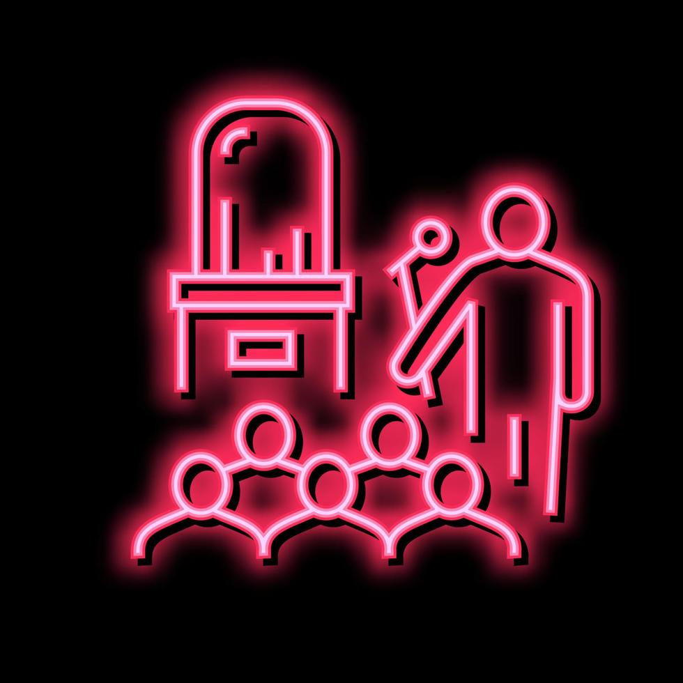 Schmuck Sache Präsentation Einführung Neon- glühen Symbol Illustration vektor