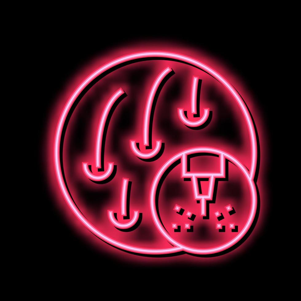 Haar Entfernung Laser- Gerät Neon- glühen Symbol Illustration vektor