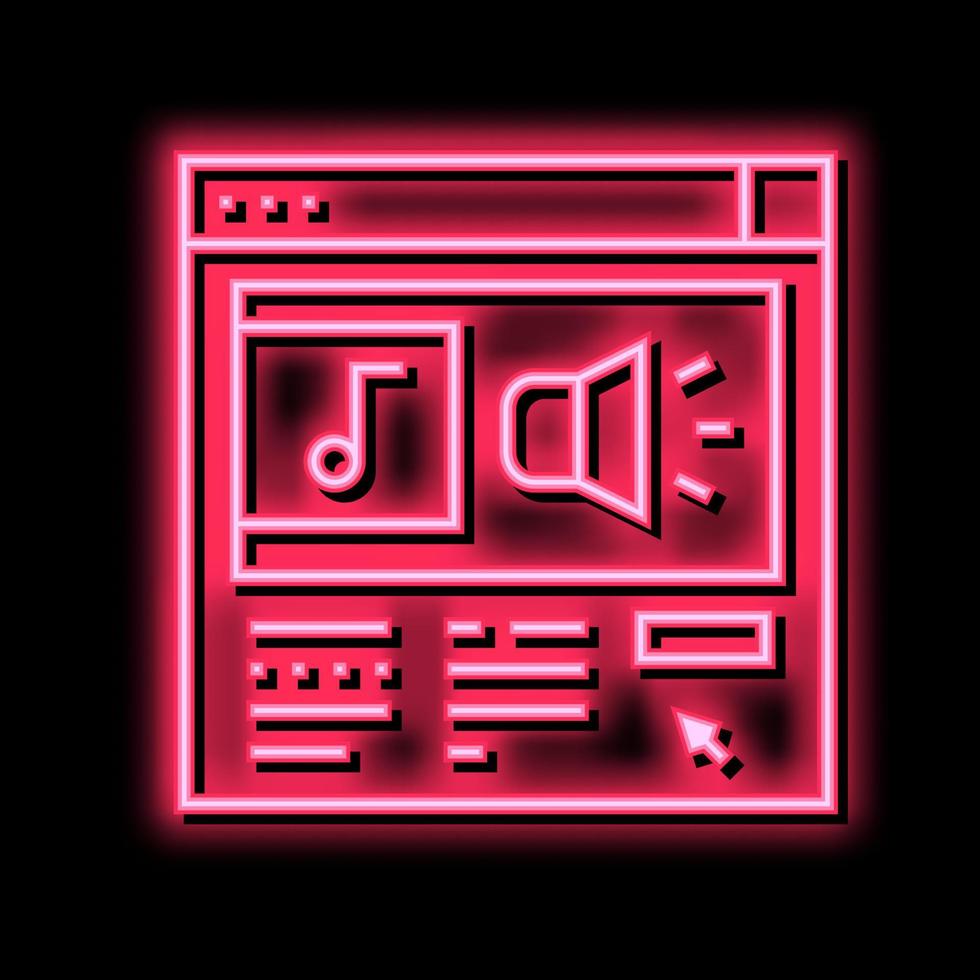 online Radio Neon- glühen Symbol Illustration vektor