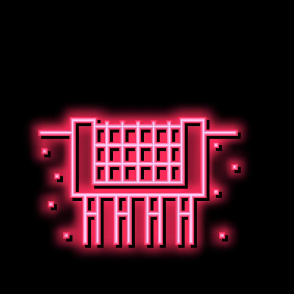 Fundament Verstärkung Neon- glühen Symbol Illustration vektor