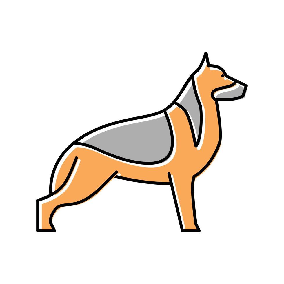 tysk herde hund färg ikon vektorillustration vektor