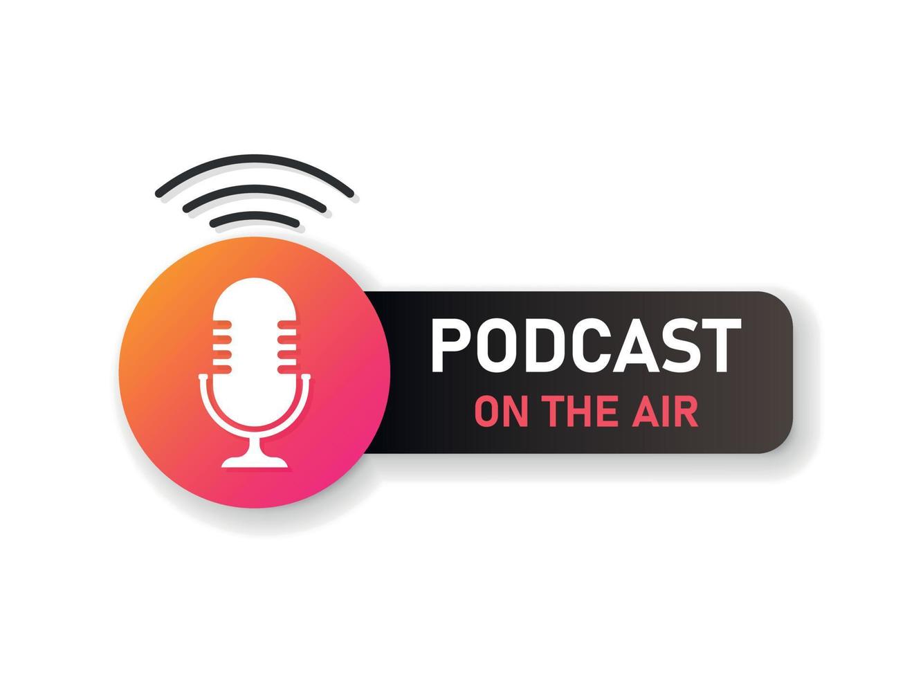podcast mikrofon ikon i platt stil. audio intervju vektor illustration på isolerat bakgrund. studio högtalare tecken företag begrepp.