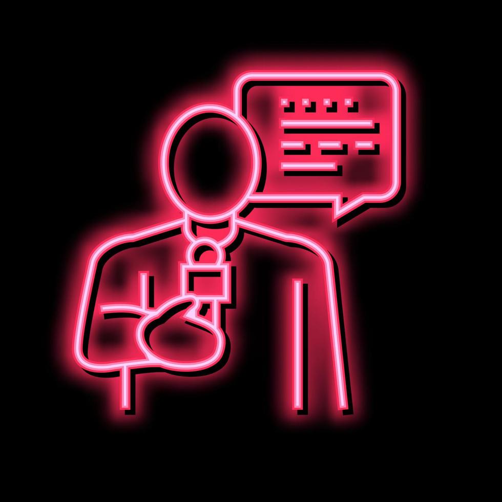 Reporter Nachrichten Neon- glühen Symbol Illustration vektor