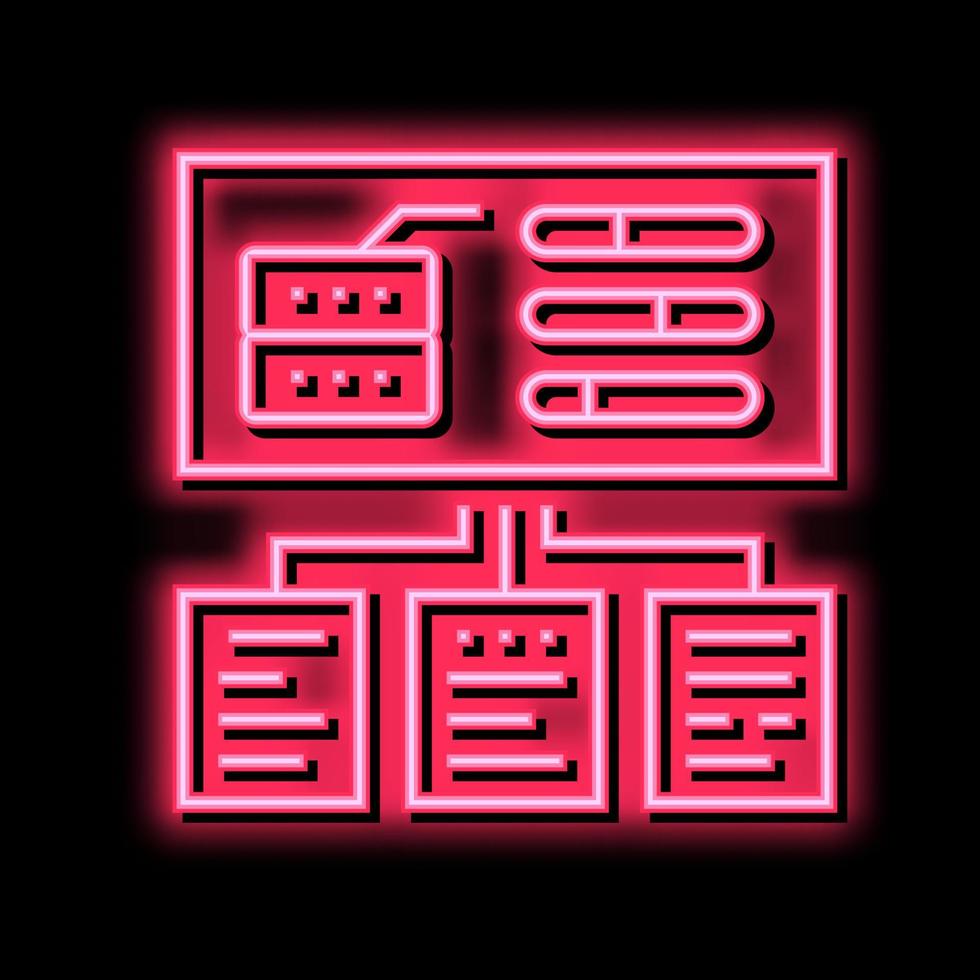 testen System Neon- glühen Symbol Illustration vektor