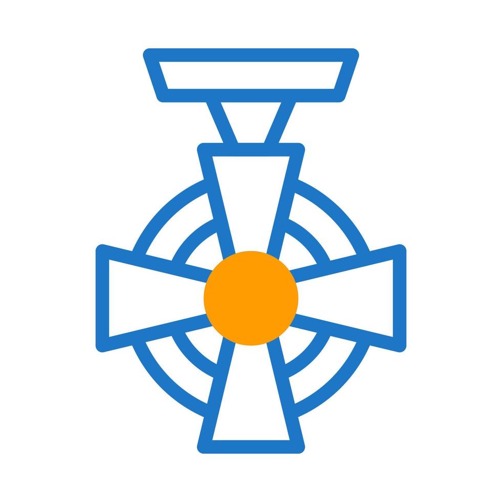 Medaille Symbol Duotone Blau Orange Stil Militär- Illustration Vektor Heer Element und Symbol perfekt.