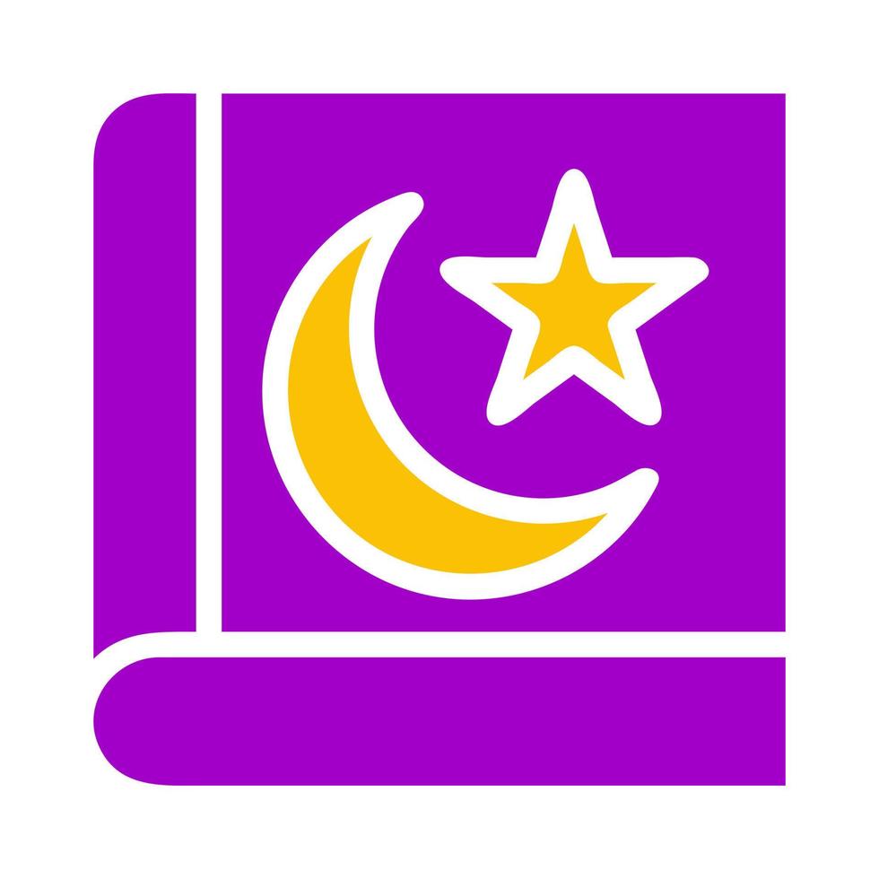 Koran Symbol solide lila Gelb Stil Ramadan Illustration Vektor Element und Symbol perfekt.