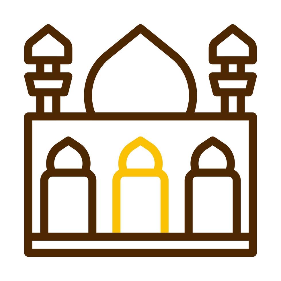 Moschee Symbol duocolor braun Gelb Stil Ramadan Illustration Vektor Element und Symbol perfekt.