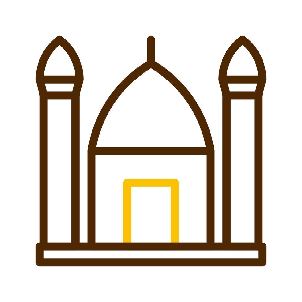 moské ikon duofärg brun gul stil ramadan illustration vektor element och symbol perfekt.