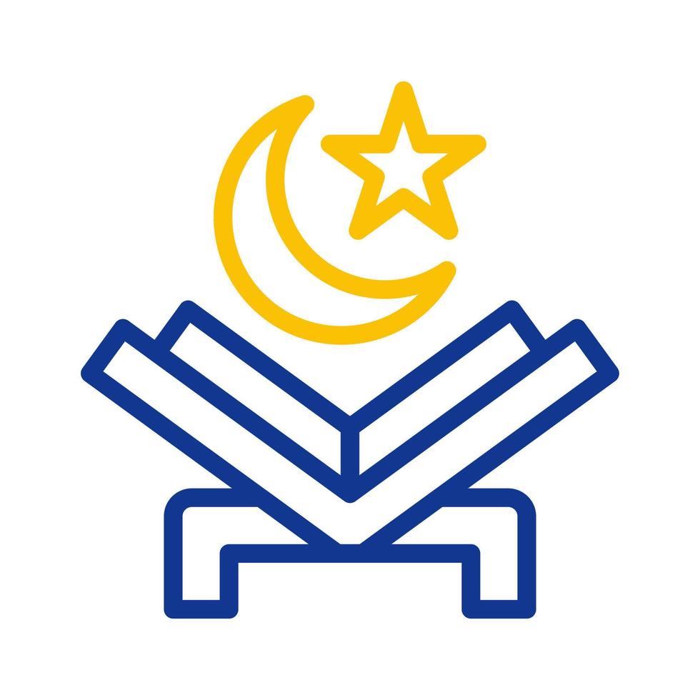 Koran Symbol duocolor Blau Gelb Stil Ramadan Illustration Vektor Element und Symbol perfekt.