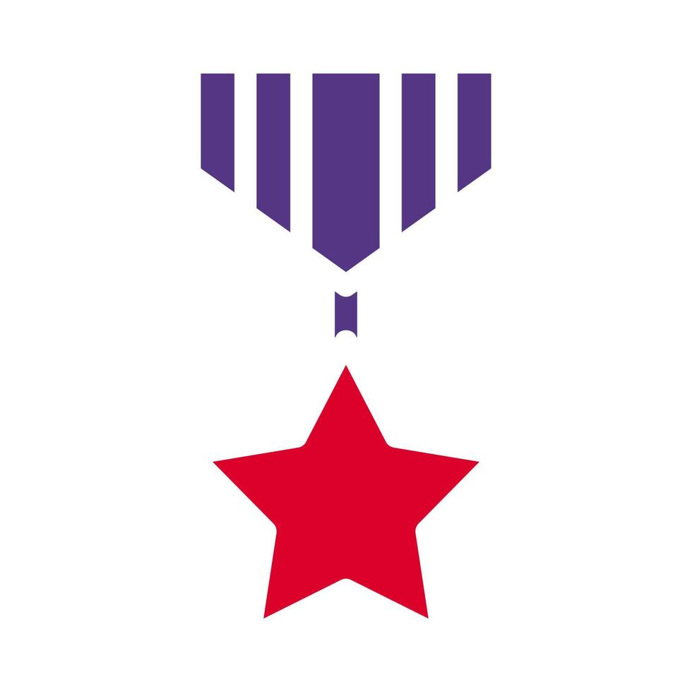 medalj ikon fast röd lila stil militär illustration vektor armén element och symbol perfekt.