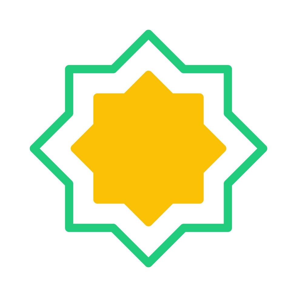 dekoration ikon duotone grön gul stil ramadan illustration vektor element och symbol perfekt.