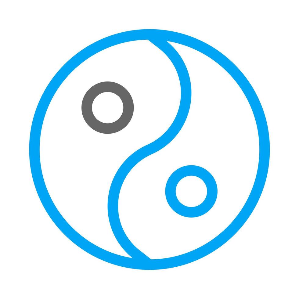 Yin und Yang Symbol duocolor Blau Stil Chinesisch Neu Jahr Illustration Vektor perfekt