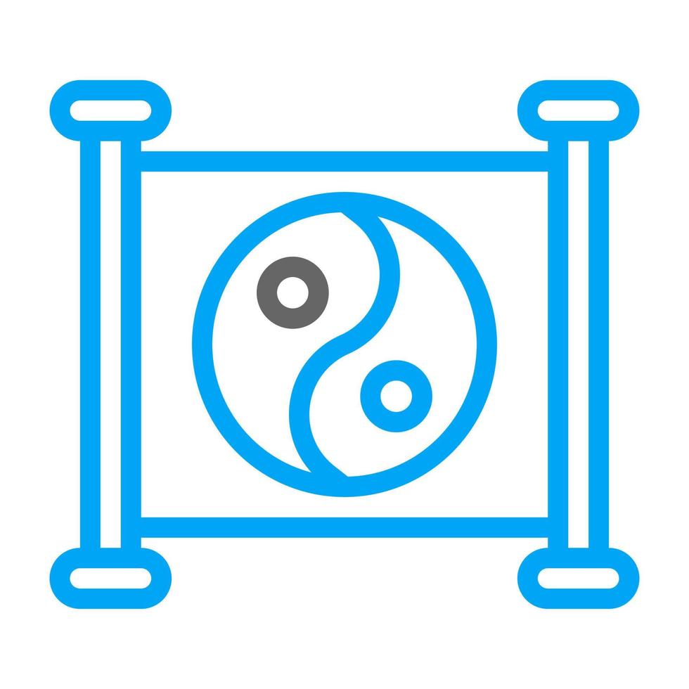 Yin und Yang Symbol duocolor Blau Stil Chinesisch Neu Jahr Illustration Vektor perfekt