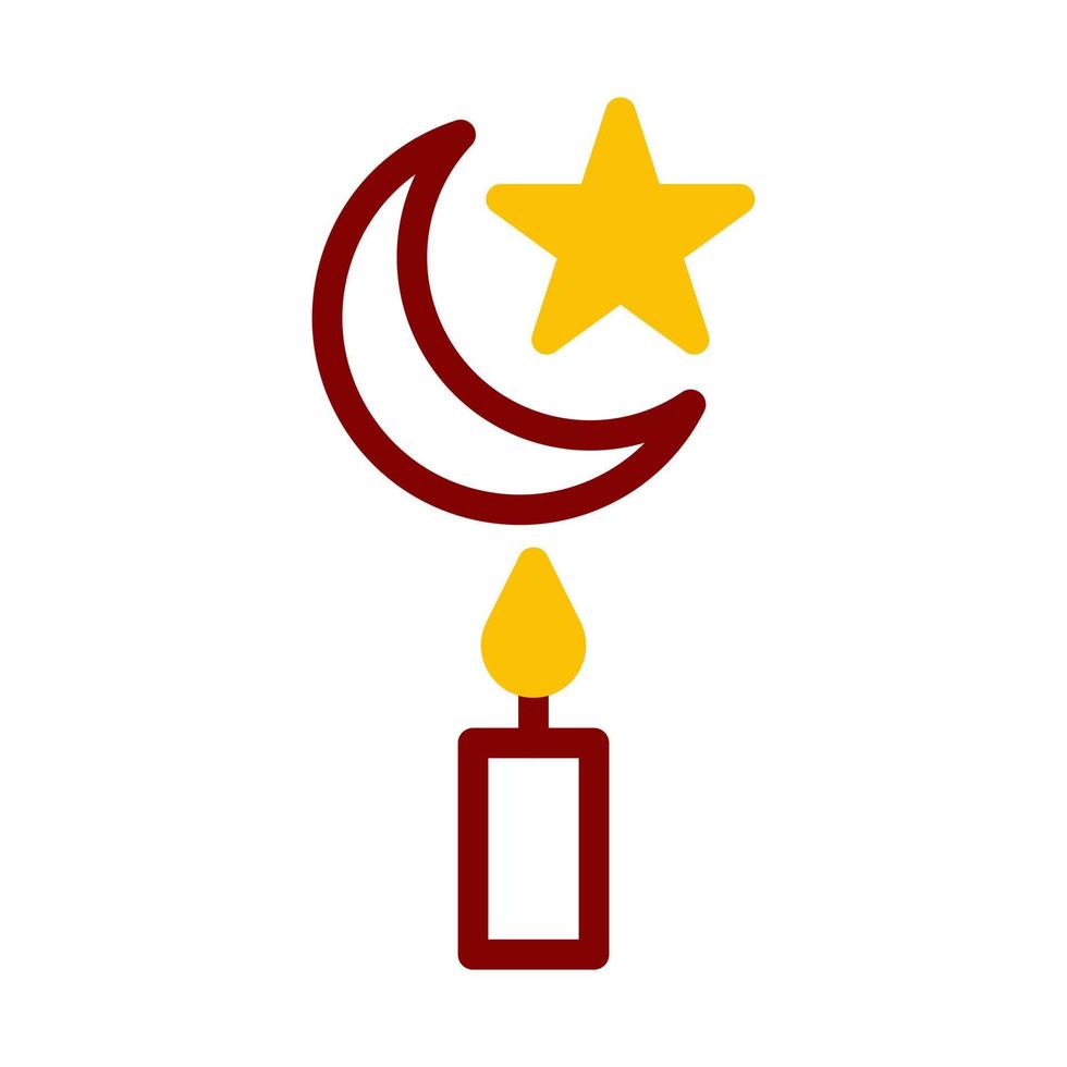Kerze Symbol Duotone rot Gelb Stil Ramadan Illustration Vektor Element und Symbol perfekt.
