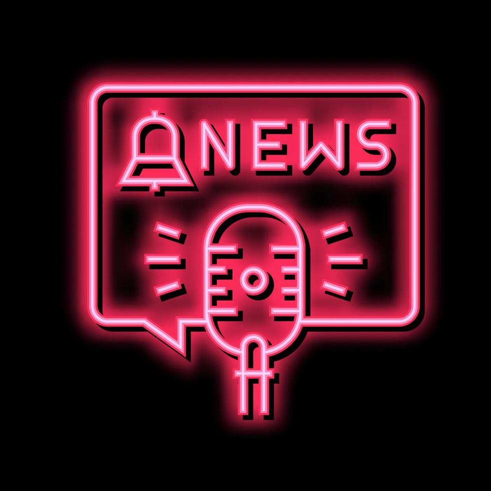 Nachrichten auf Radio Kanal Neon- glühen Symbol Illustration vektor