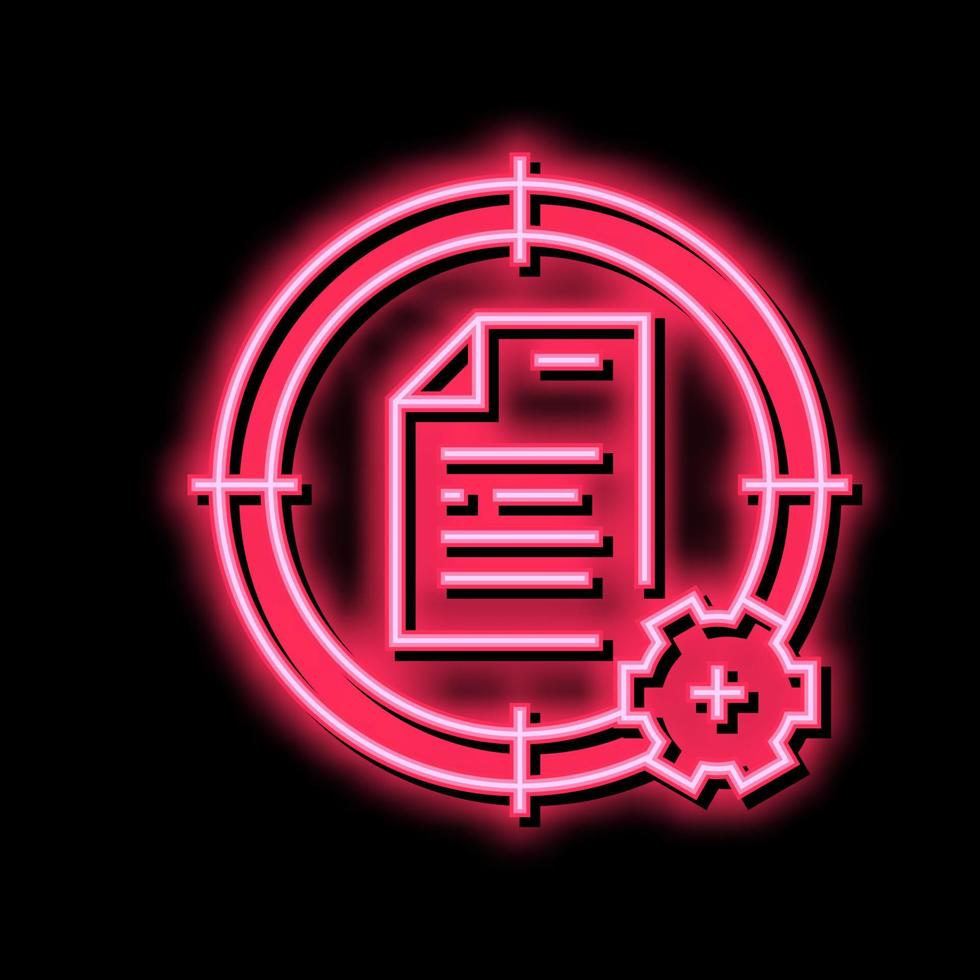 Ziel System Datei Neon- glühen Symbol Illustration vektor