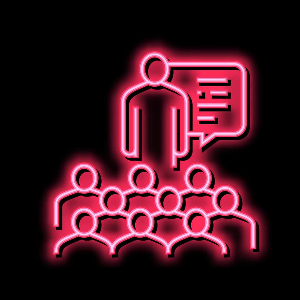 företag konferens neon glöd ikon illustration vektor