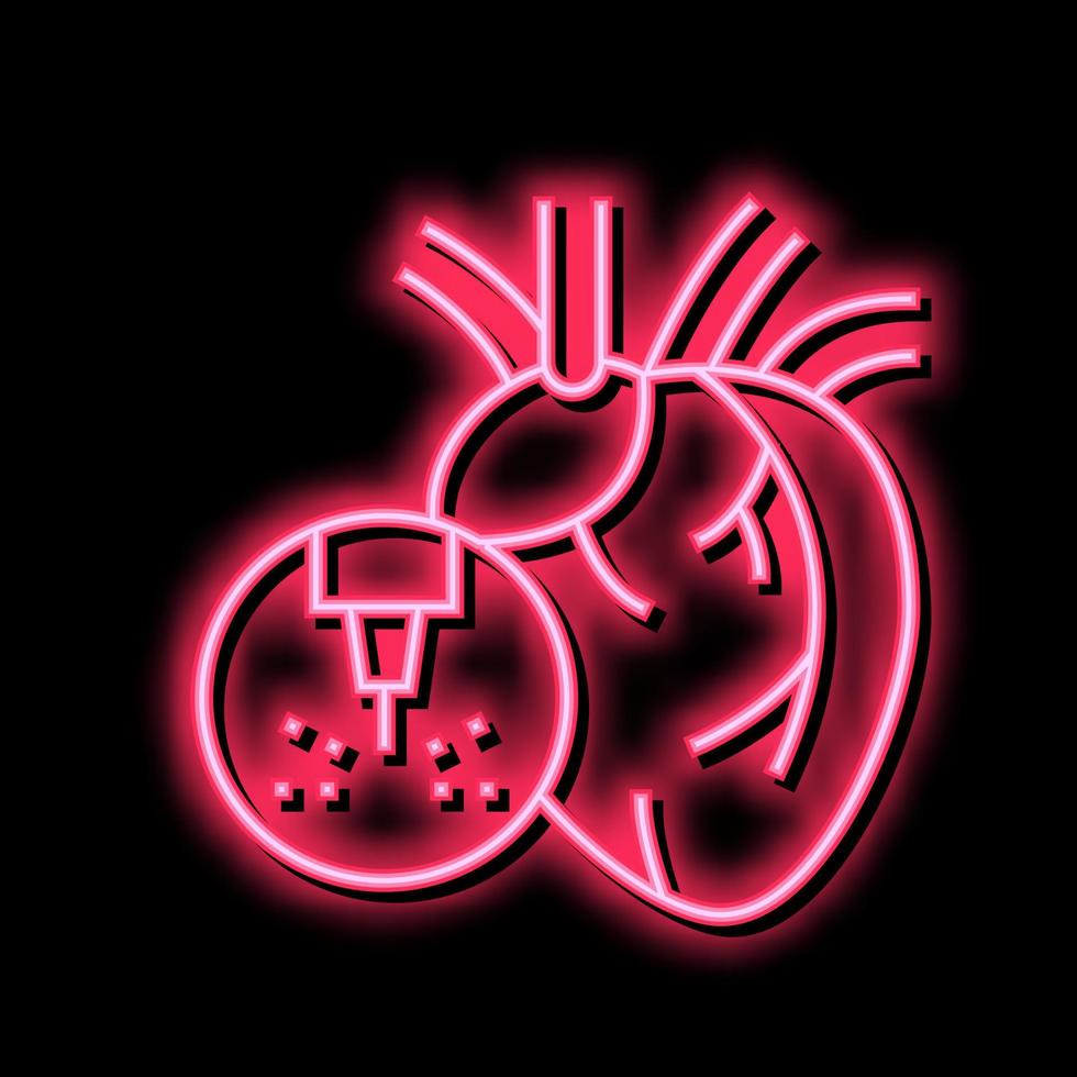 Herz medizinisch Behandlung Laser- Neon- glühen Symbol Illustration vektor