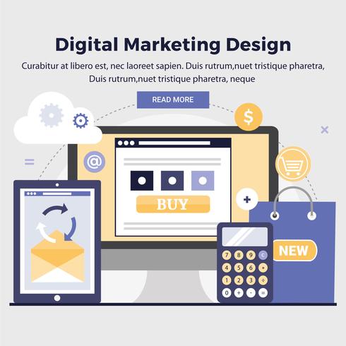 Vektor Digital Marketing Design Illustration