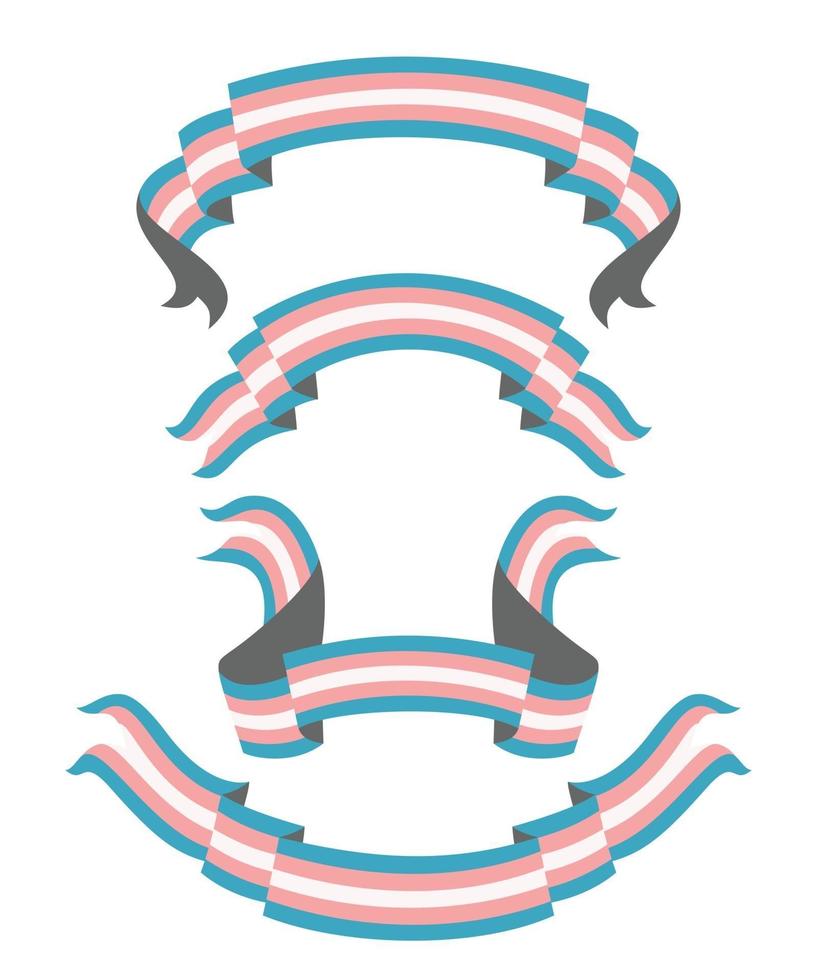 fyra stilband med transgenderflagguppsättning vektor