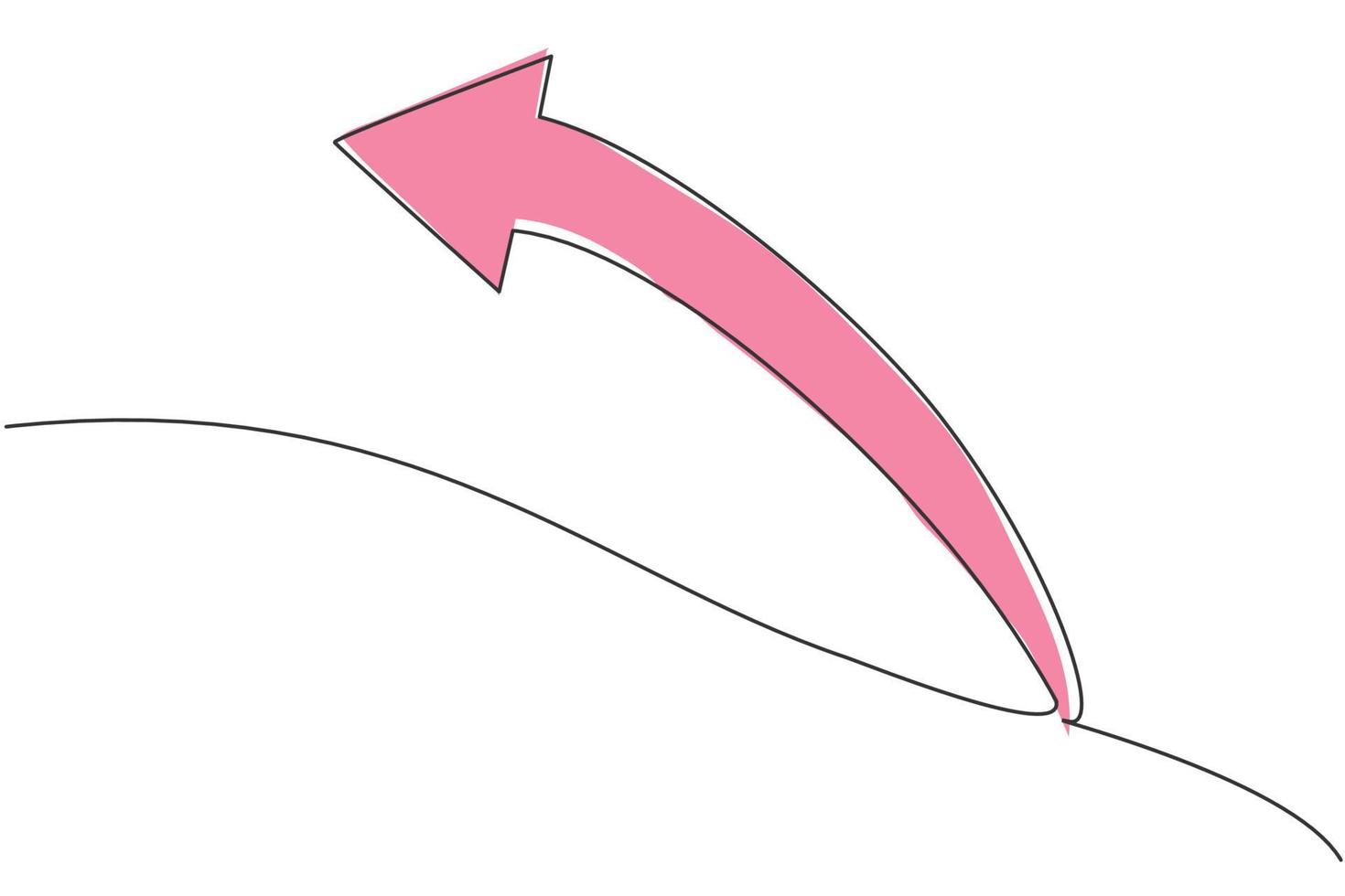 einzelne durchgehende Linienzeichnung des Pfeilformsymbols in Rückwärtsrichtung. Aktionssymbol rückgängig machen. Minimalismus-Konzept dynamische eine Linie zeichnen Grafikdesign-Vektor-Illustration vektor