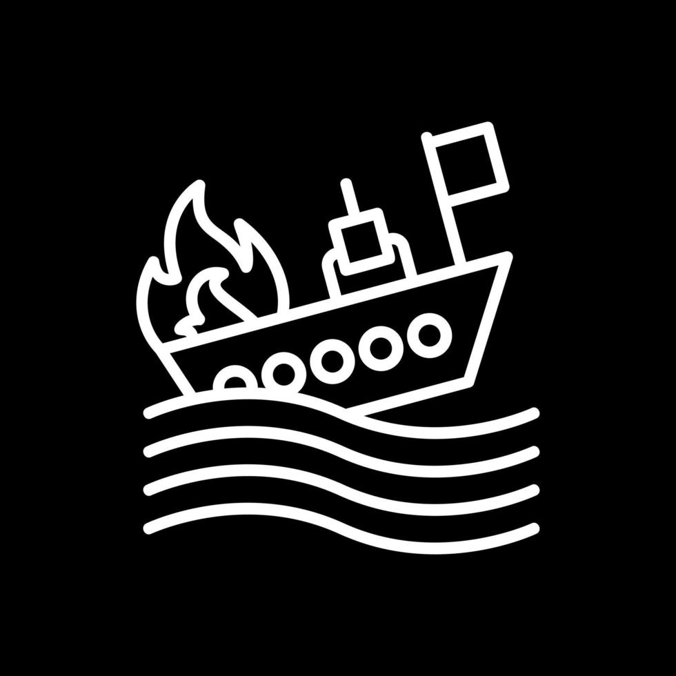 brinnande fartyg vektor ikon design