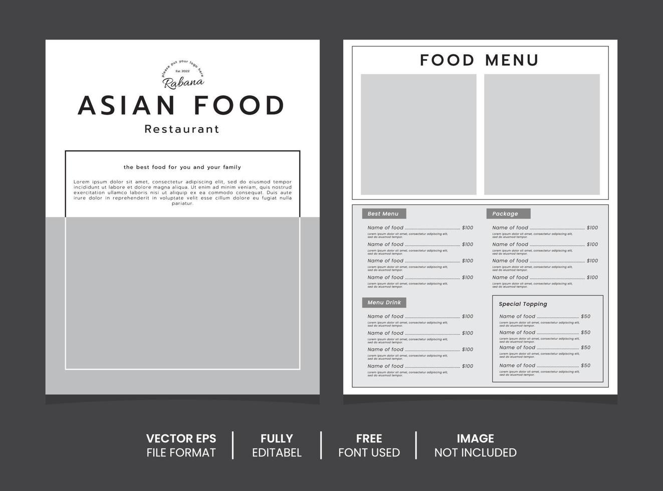 asiatisch Essen Speisekarte Poster Vorlage vektor