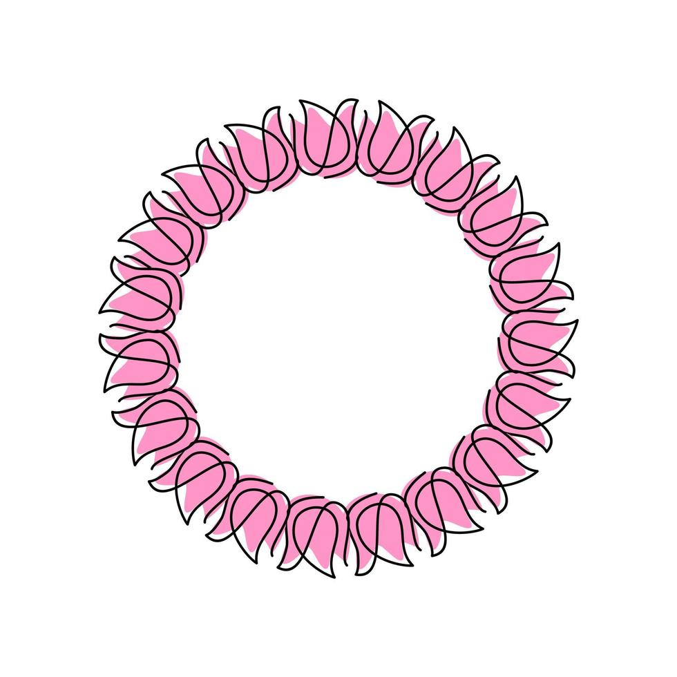 ram Mars 8 cirkel tulpaner. vår prydnad gräns blommor. vykort med plats för text. vektor