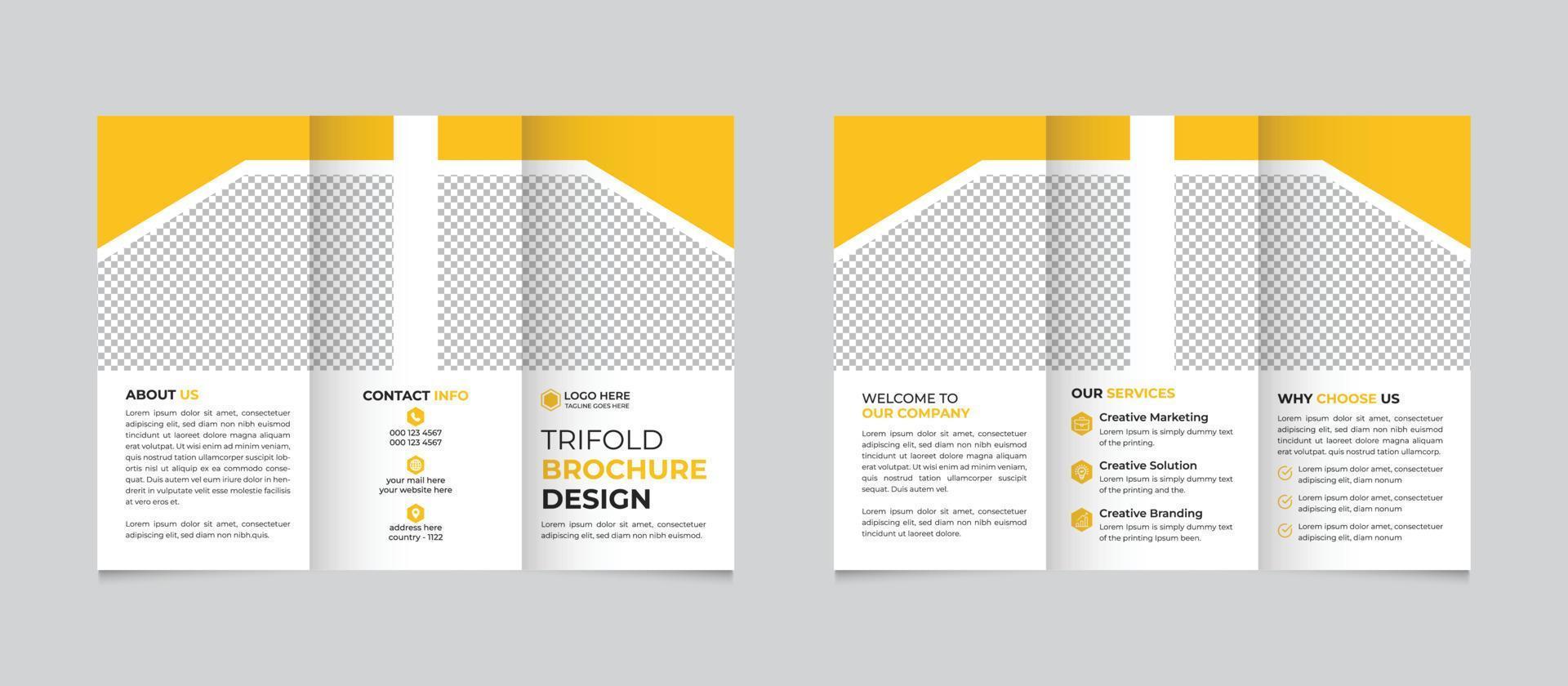 modern, kreativ, och professionell trifold broschyr mall design fri vektor