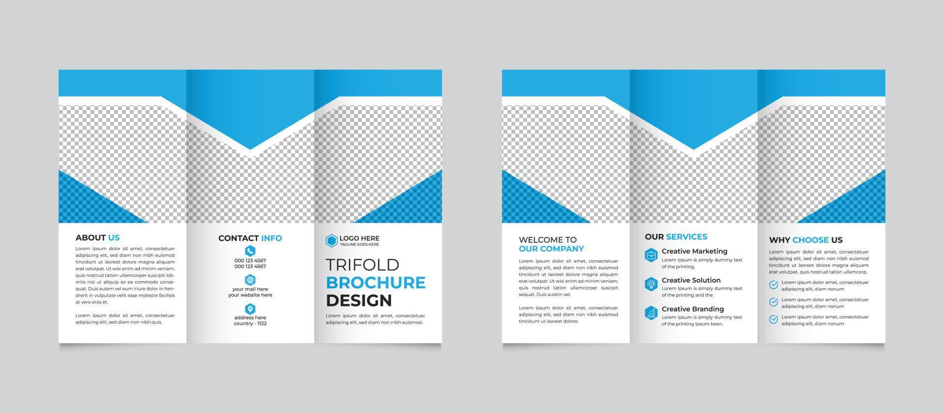 företags- marknadsföring trifold broschyr mall fri vektor
