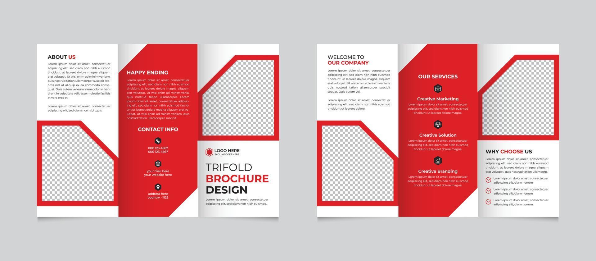 korporativ modern Geschäft tri falten Broschüre Design kostenlos Vektor