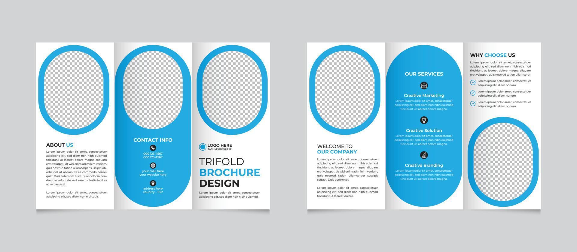 företags- företag trifold broschyr design mall fri vektor
