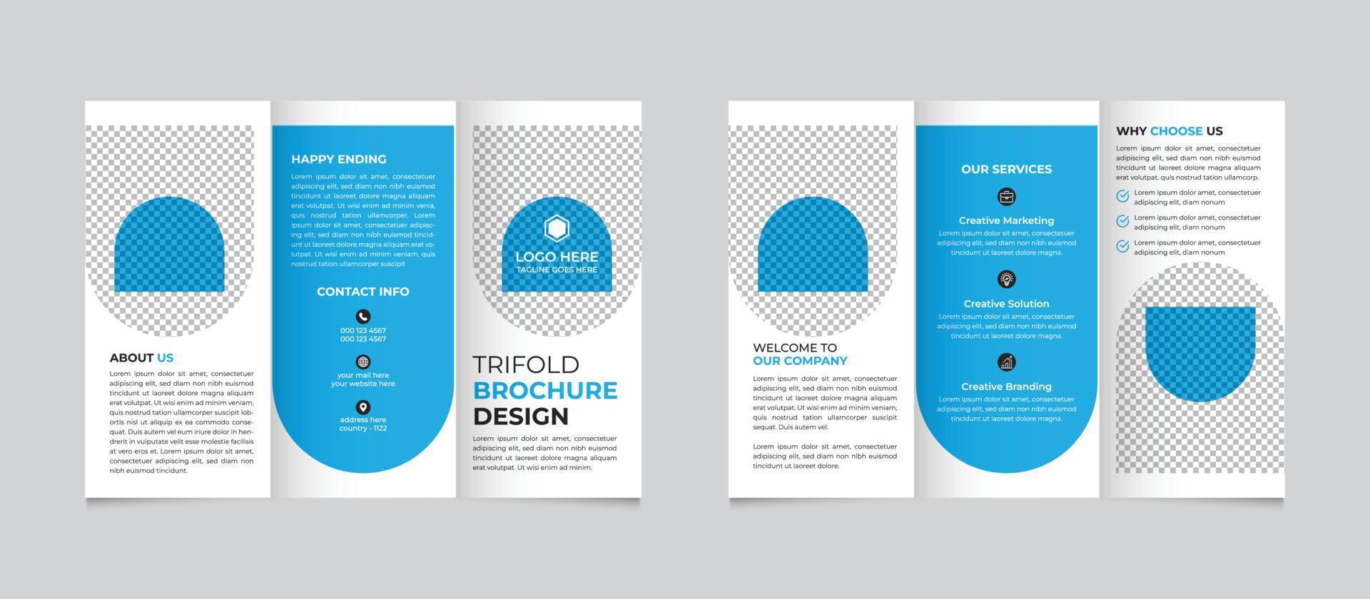 professionell företags- kreativ modern marknadsföring företag trifold broschyr design mall fri vektor