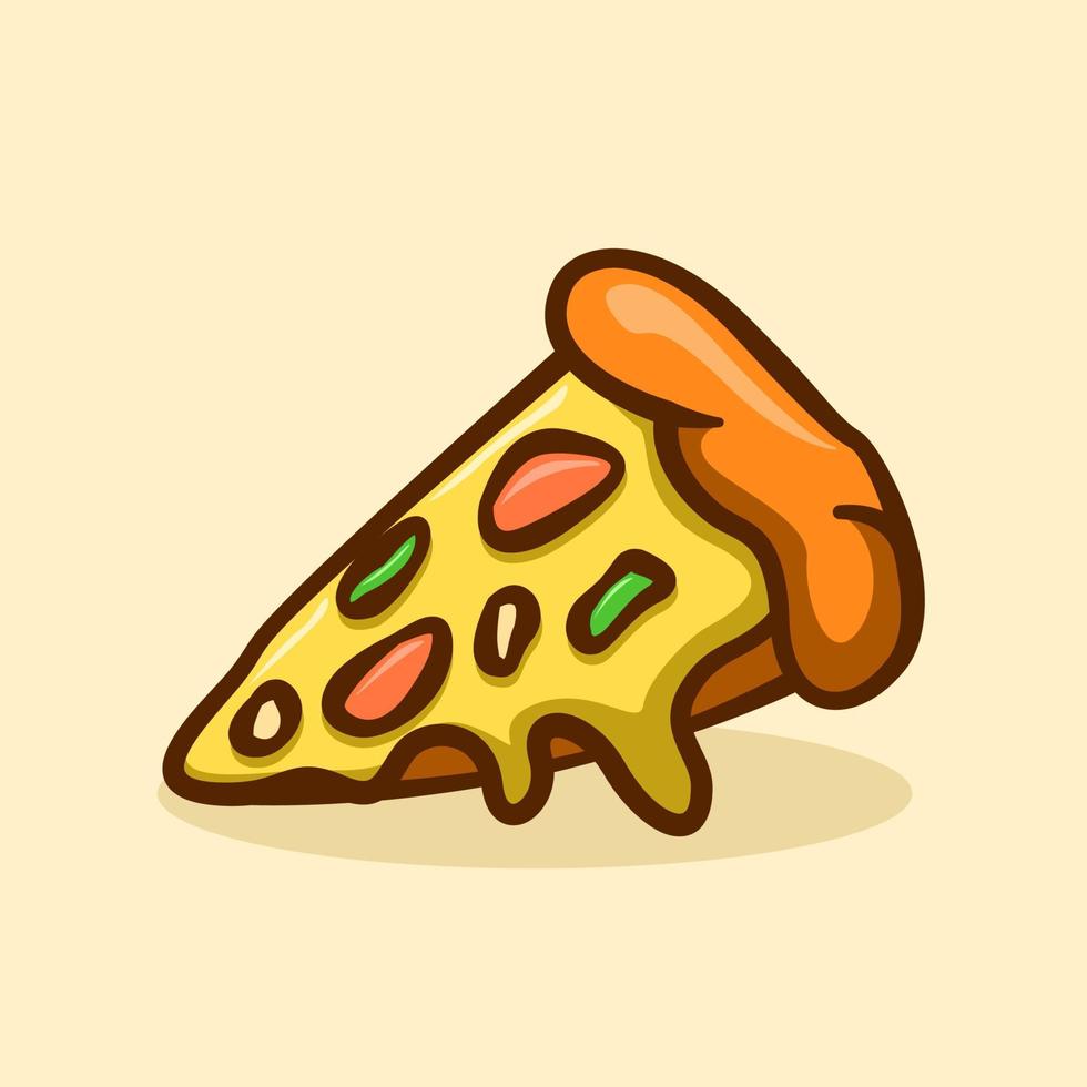 pizza skiva illustration begrepp i tecknad serie stil vektor