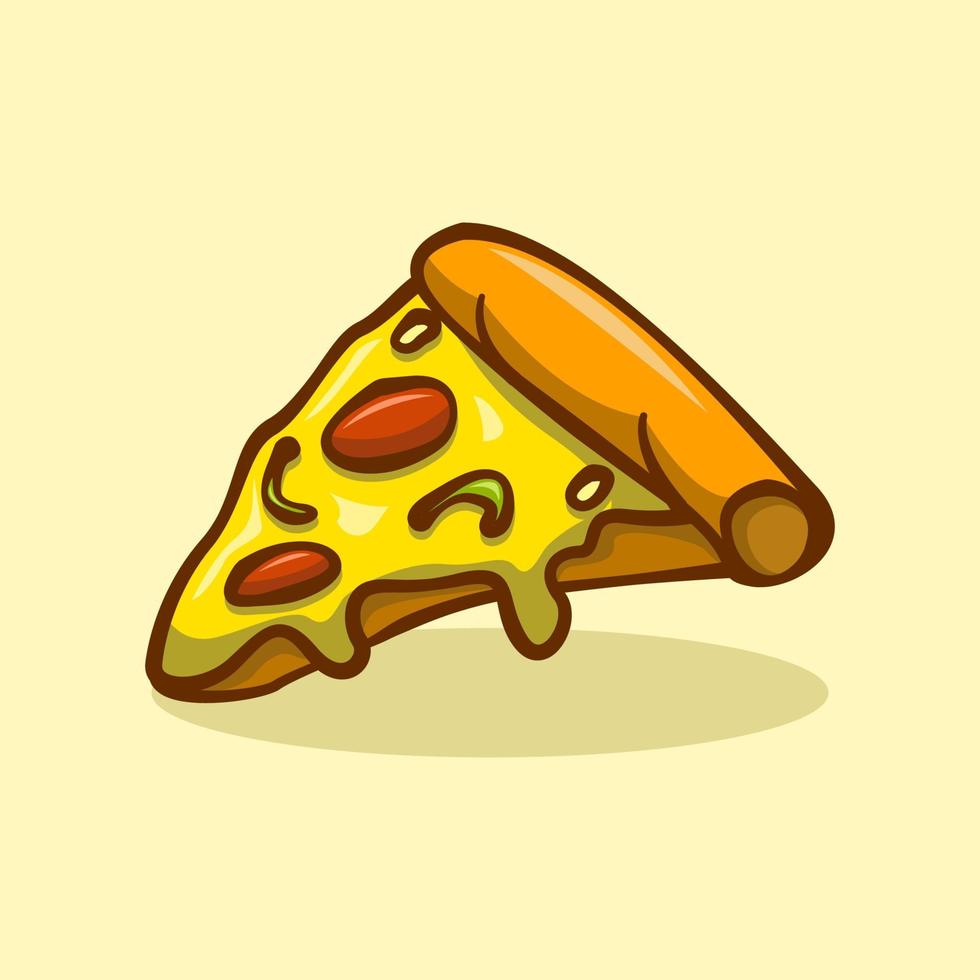 pizza skiva illustration begrepp i tecknad serie stil vektor