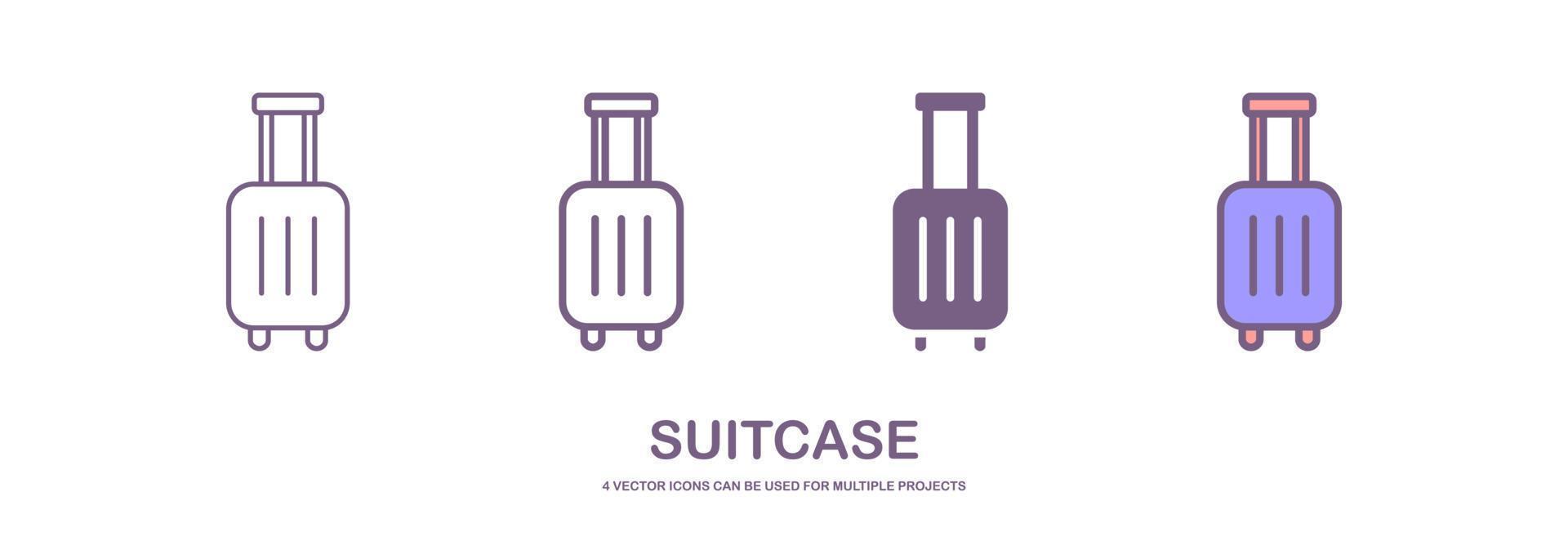 uppsättning av resväska ikon illustration vektor
