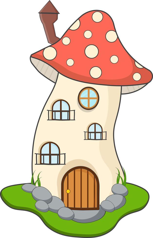 söt liten gnome hus. söt fe- hus ClipArt vektor