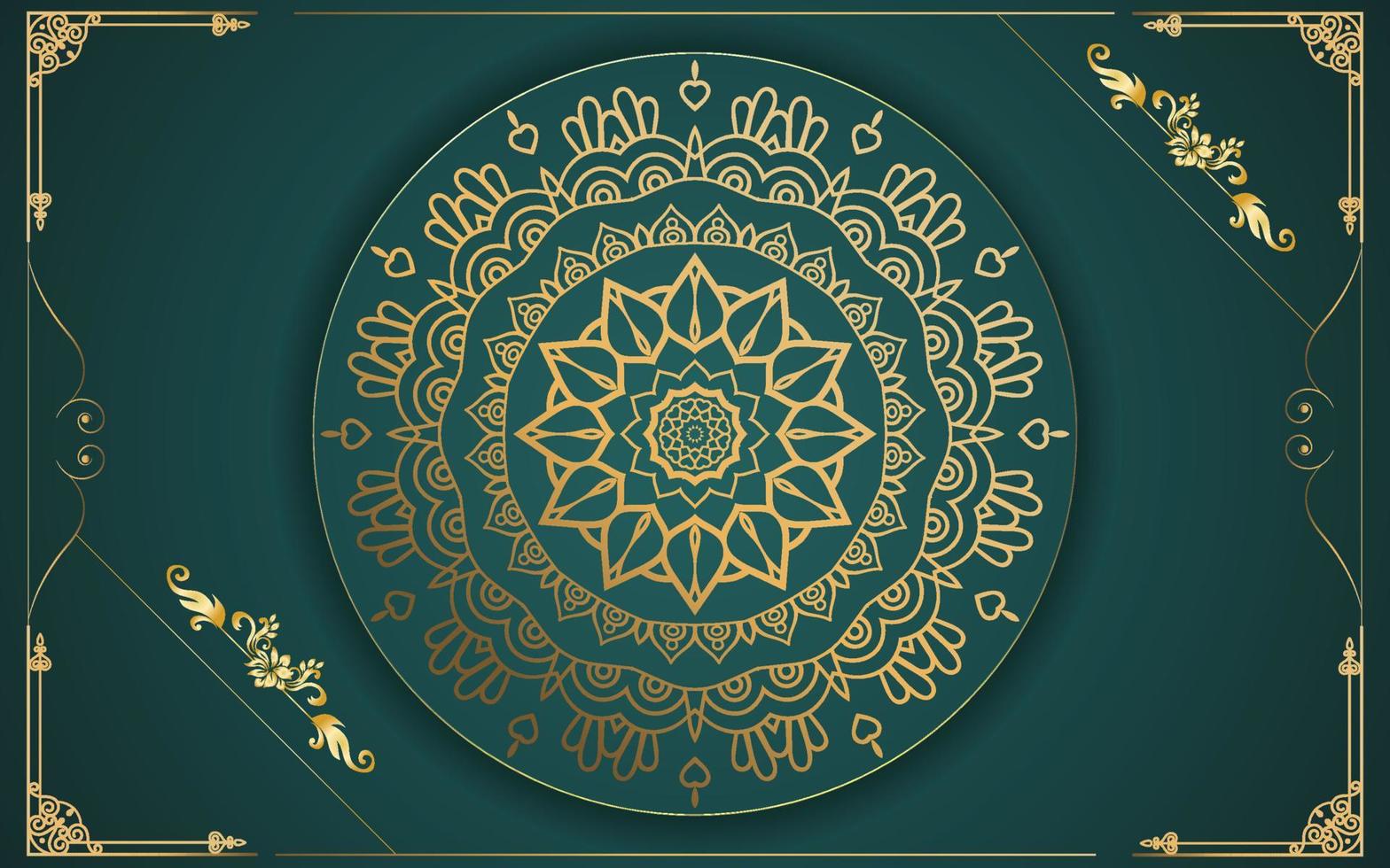 Luxuriöser dekorativer Mandala-Design-Hintergrund in Goldfarbe für sich selbst vektor