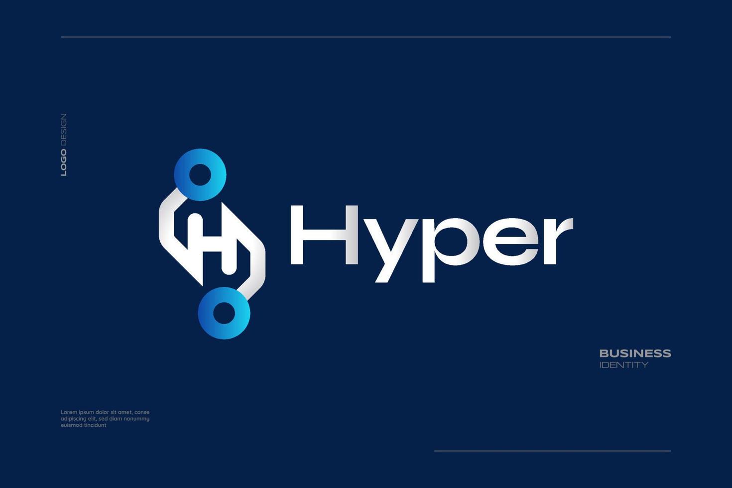 abstrakt und modern Brief h Logo Design mit in Verbindung gebracht Technologie Konzept. geeignet zum Technologie, Netzwerk, oder Kommunikation Marke Identität vektor