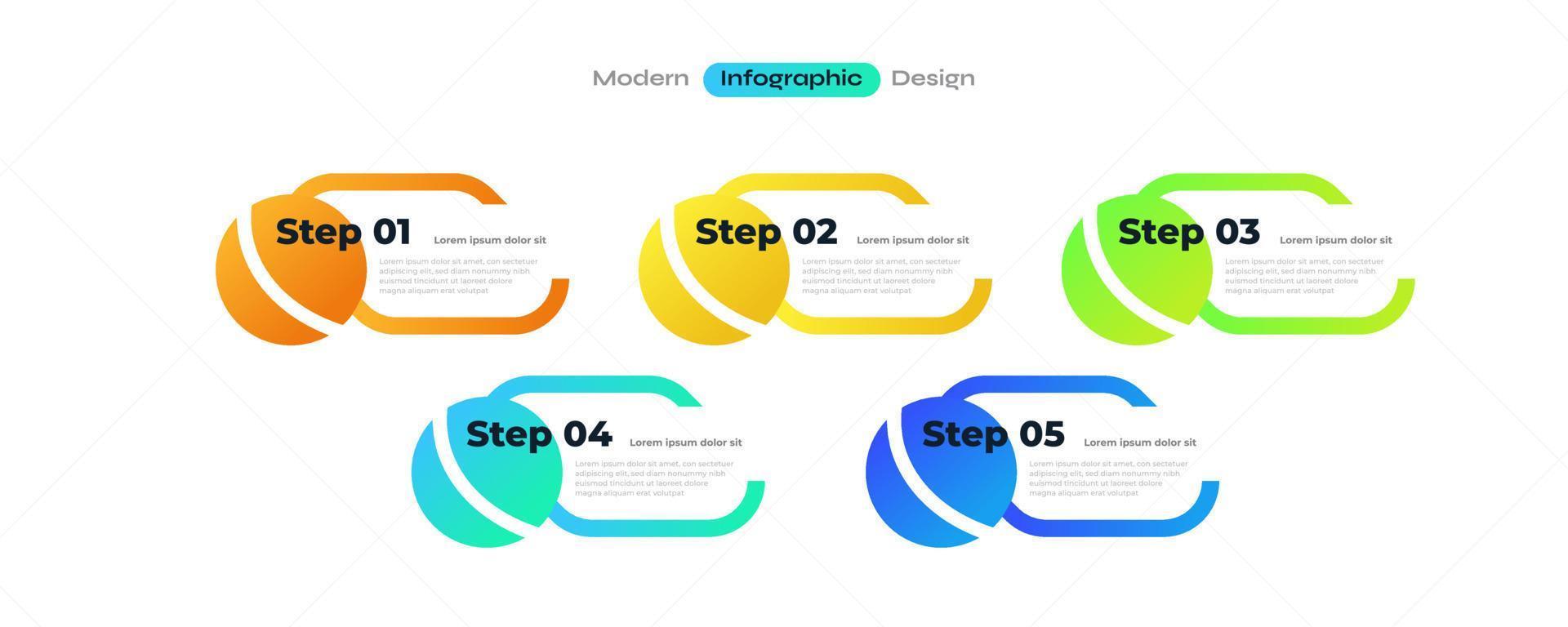 modern Infografik Design Vorlage mit 5 Optionen oder Schritte. können Sein benutzt zum Präsentation, Arbeitsablauf Layout, Diagramm, oder jährlich Bericht. Zeitleiste Diagramm Präsentation Design vektor