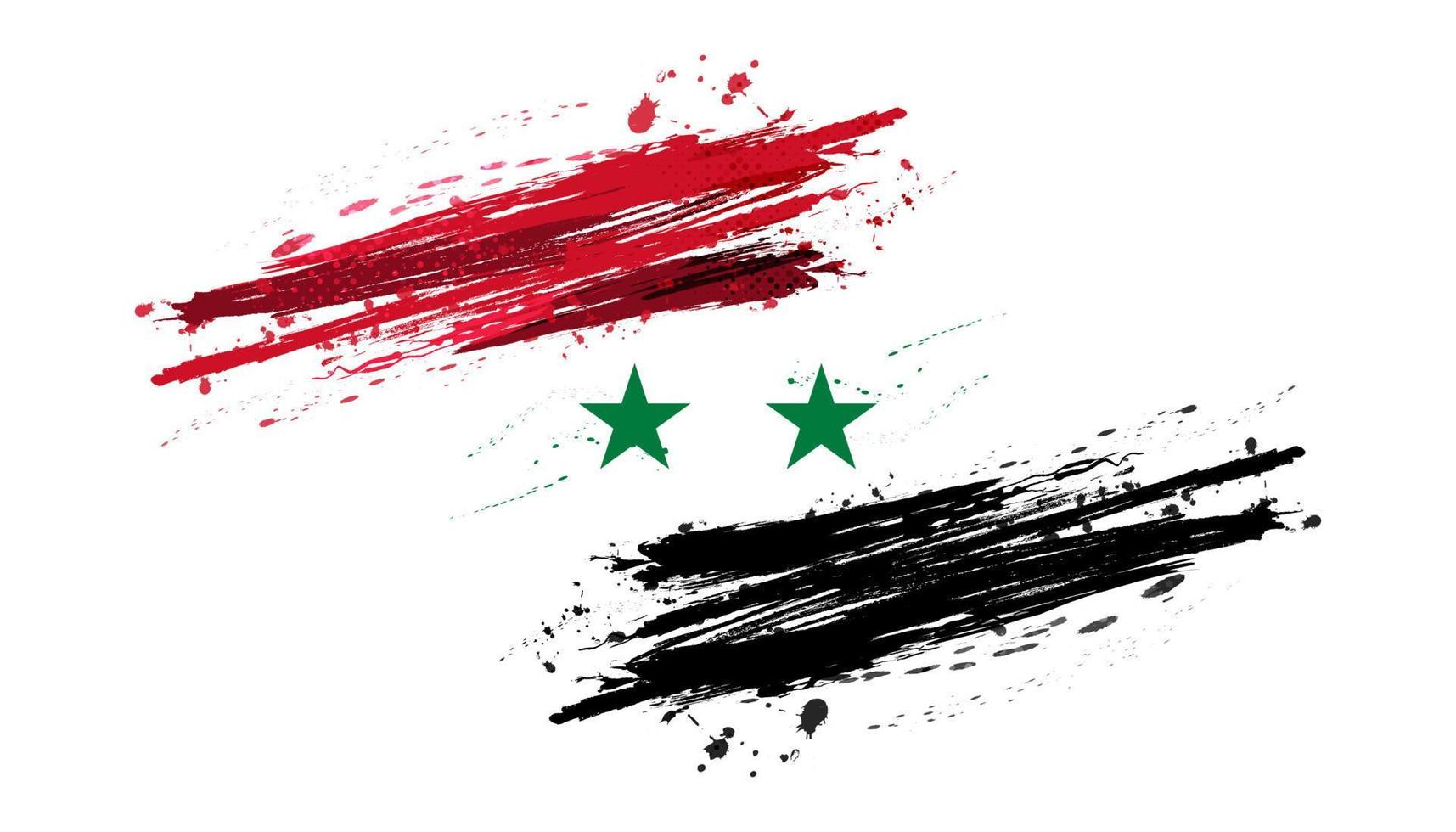 Syrien Flagge mit Bürste bewirken vektor